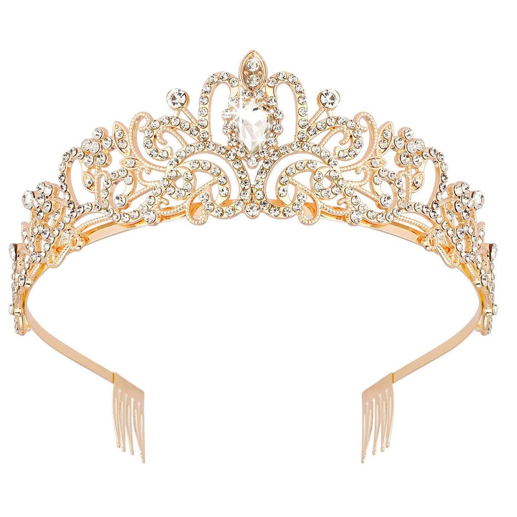 New Bridal Crown Hair Accessories Wedding Prom Birthday Accessories Alloy Rhinestone Crown