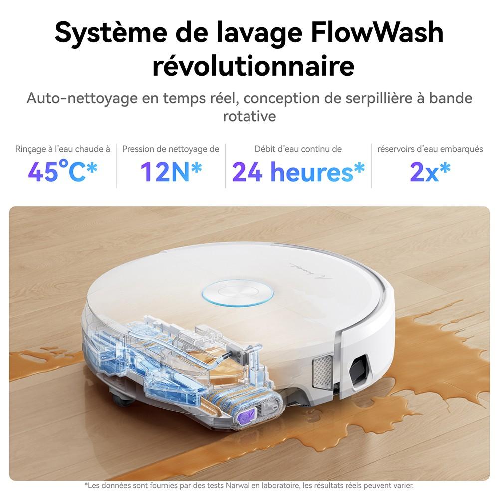 Narwal Flow Robotdammsugare 22000Pa Hyper Sugkraft, Självrengöring i Realtid, AI-driven Hinderundvikning