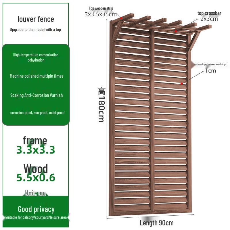 Outdoor Privacy Screen: Louvered Wood Fence for Gardens and Courtyards