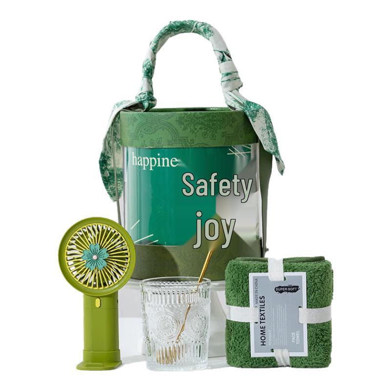 Dragon Boat Festival Employee Gift Set yt50 Glass Cup + Spoon + Towel + Small Fan