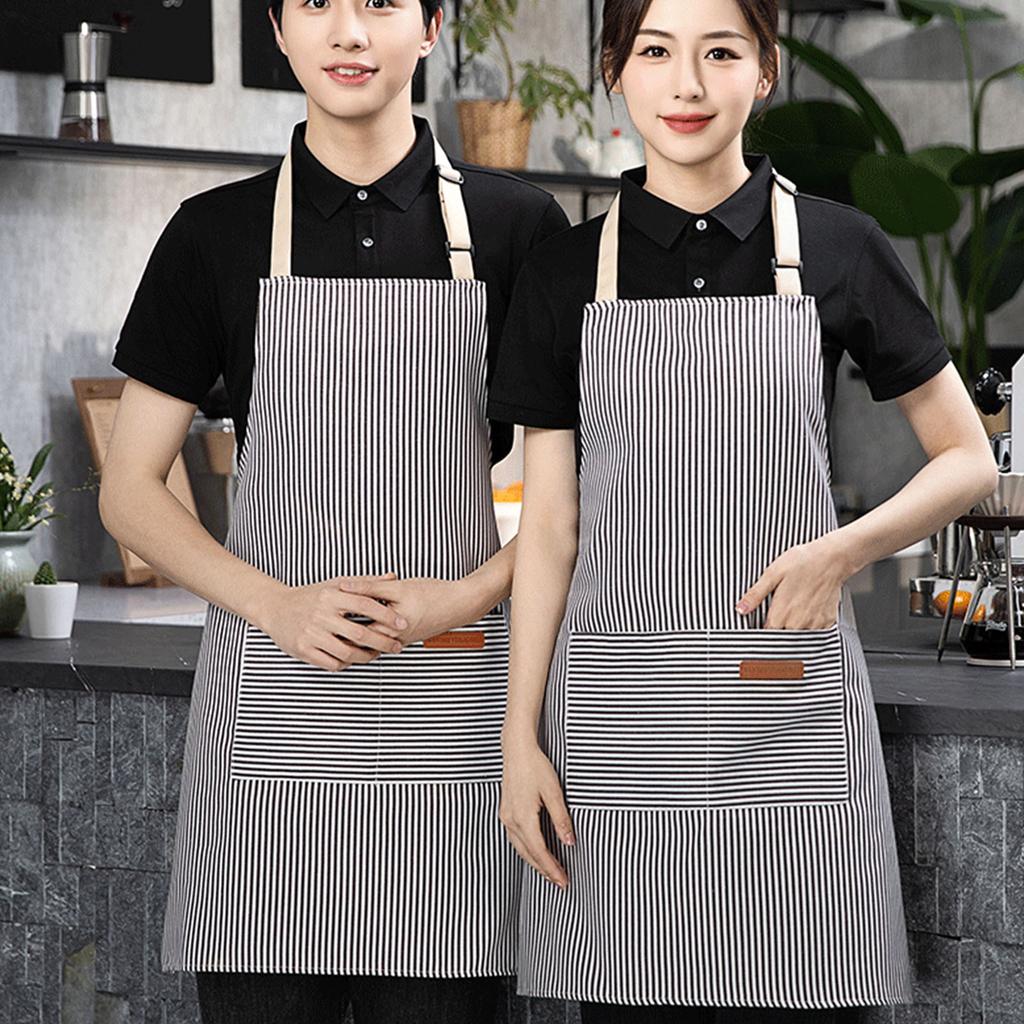 Striped Kitchen Apron With Adjustable Straps Stainproof Cooking Apron For Professional Chefs And Home Cooks Clean Work