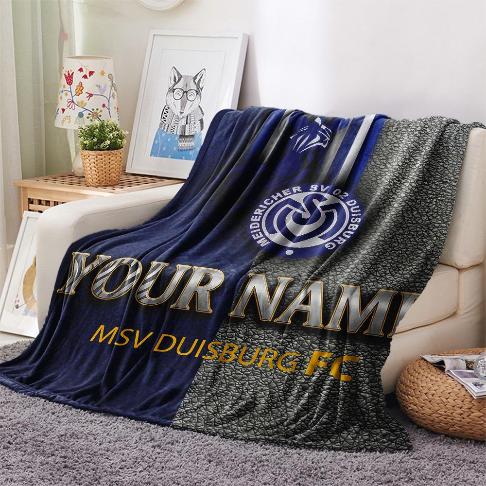 1PC Msv Duisburg Custom Name Patterned Flannel Blanket Suitable For All Seasons For Home Decor Warmth And Comfort Gifts Holiday Present