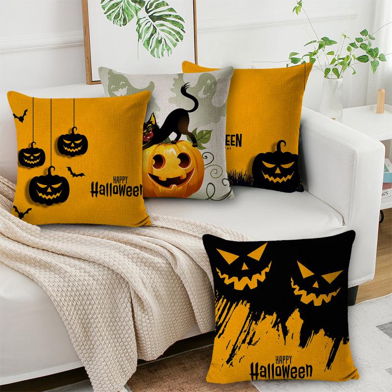 New Halloween Pillowcase Halloween Pillowcase Pumpkin Home Cushion Office Lumbar Backrest