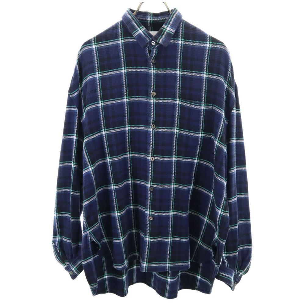 Name. made in Japan Long sleeve Check shirt 1 Navy Men's Used