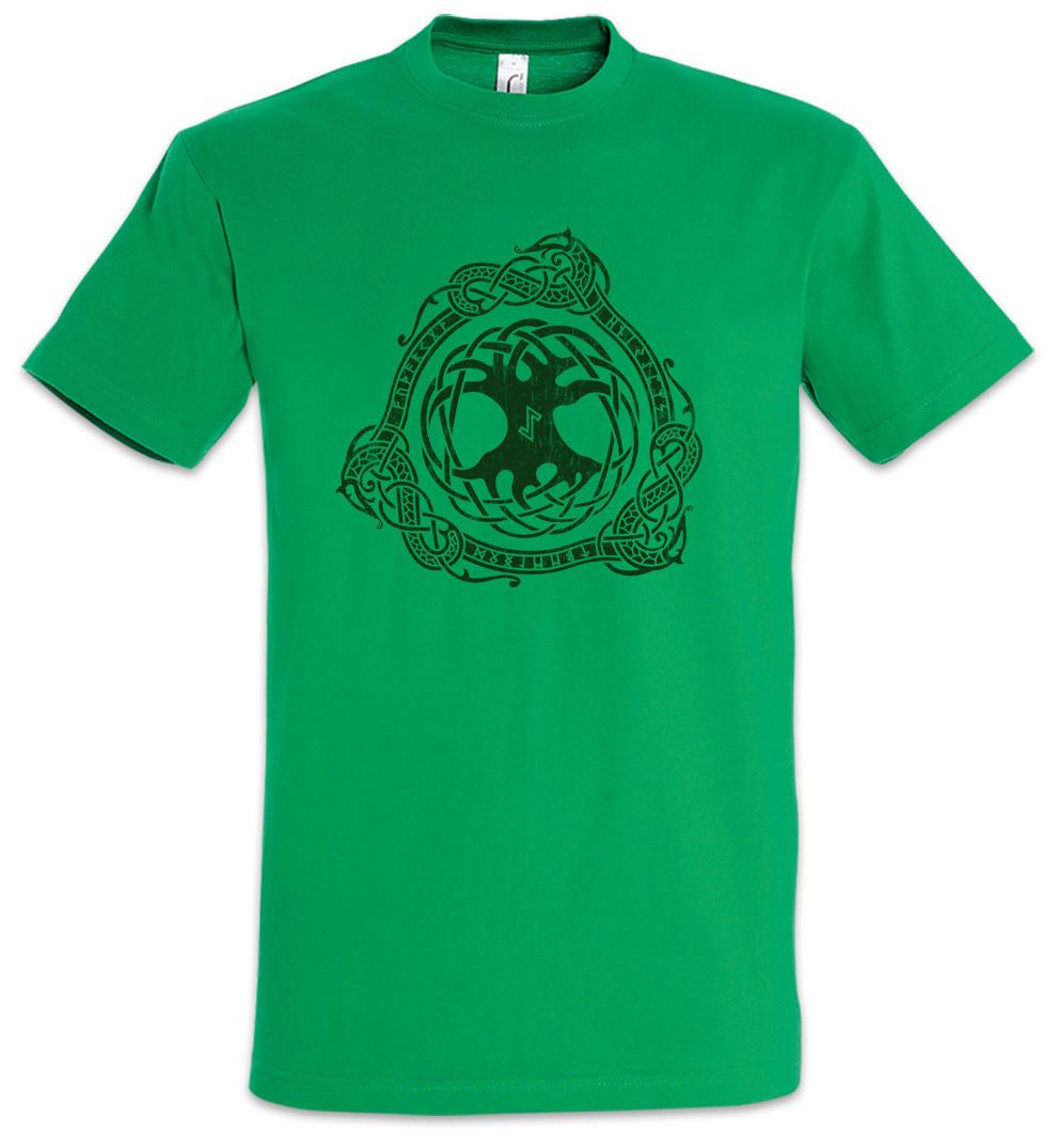Yggdrasil Norse Dragon Runes T-Shirt Vikings Odin Valhall Odhin Tree of Life S