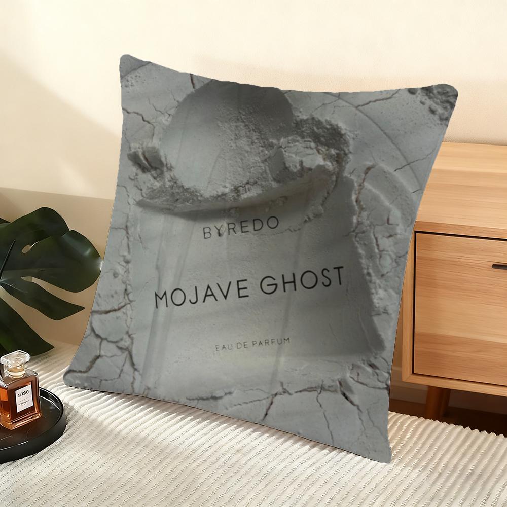 B-B-Byredo Perfume Cushion Cover Silky Short Plush Home Sofa Cushion Cover - Invisible Zipper Home Decoration