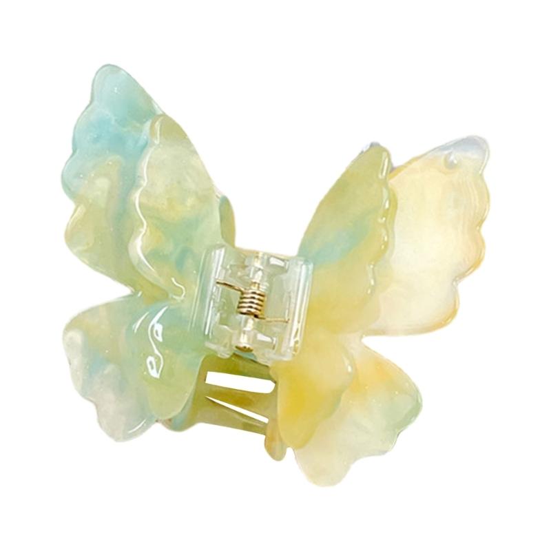 Sophisticated Double Layer Butterfly Hair Clip Claw for Women Modern Hair Styling Tool Complements Various Hairstyles