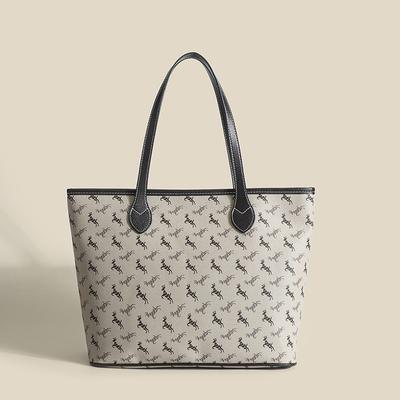 Neue vielseitige Retro-Tragetasche mit Print für Frühling und Sommer für Damen, großes Fassungsvermögen, einfache Schultertasche für Damen, Pendeltasche