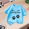 T-shirt da ragazzo Top Maglietta da bambina Maglietta da neonato 2-13 anni T-shirt per bambini T-shirt per bambini con stampa di gatto Abbigliamento per bambini