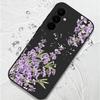 Floral Print Soft Matte Case Cover For Samsung S25 Ultra S24 FE S23 A56 A36 A16 A55 Lens Protection TPU Lanyard Shockproof Silicone Slim Phone Shell