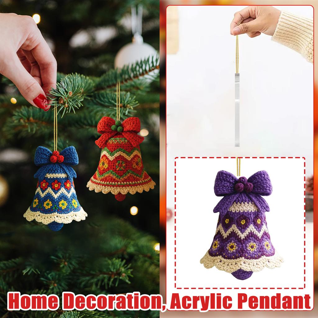 2D Weihnachtsglockenanhänger, Weihnachtsbaumanhänger, Heimdekoration, Acrylanhänger