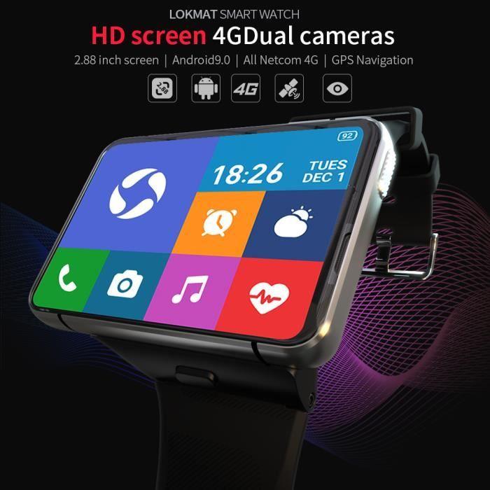 LOKMAT APPLLP MAX Ceas inteligent 4G Full Touch de 2,88 inci 4 Go + 64 Go Baterie 2300 mAh Cameră dublă Control muzică