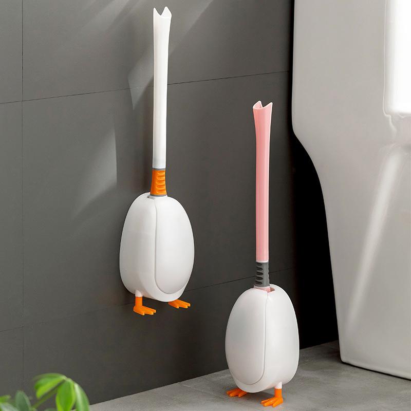 Toilet Brush Silicone Brush No Punching Toilet Cleaning Toilet Wall Hanging Cleaning Bathroom Accessories Toilet Set Accessories