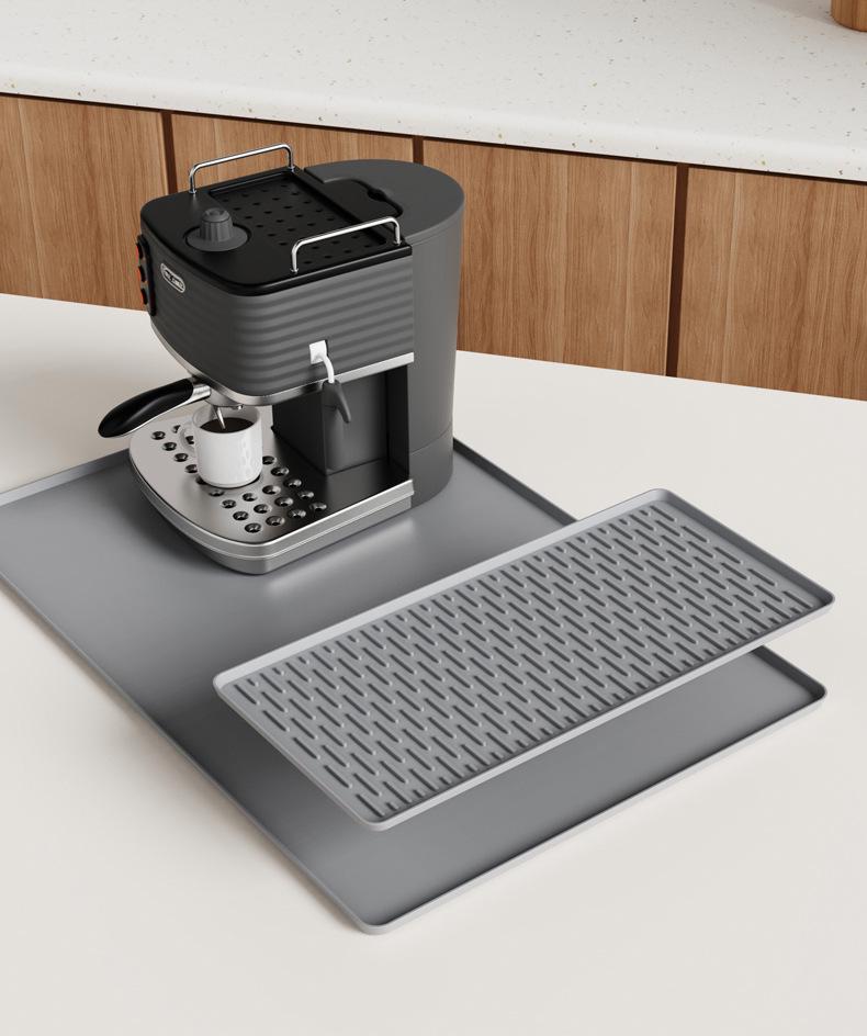 Cross-border Silicone Coffee Machine Mat: Non-Slip, Heat Insulation, Large Drying Tray for Bar or Dining Table