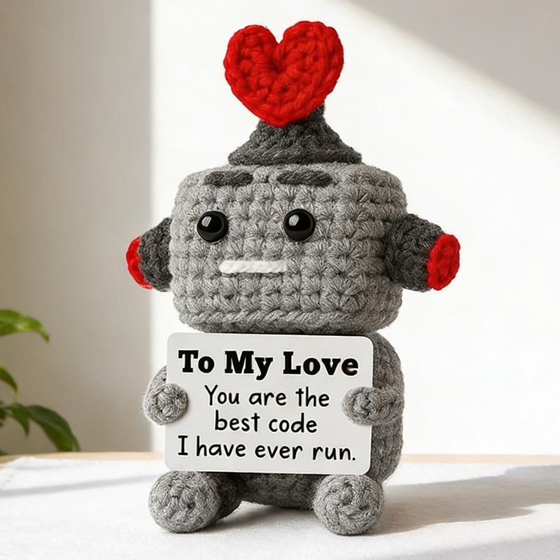 Crochet Emotional Support Crochet New Knitted Positive Animal Funny Gifts for Friend Table Bookshelf Decoration