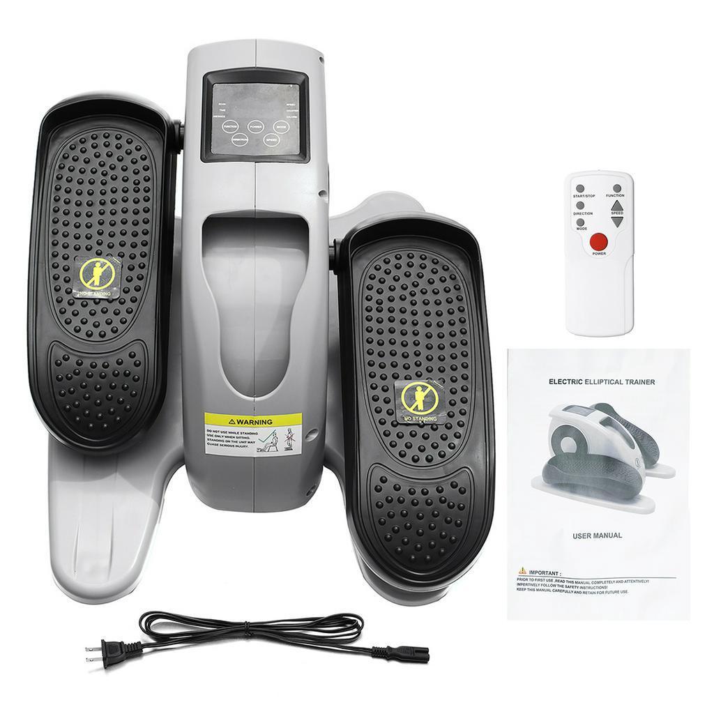 Black Mini Electric Bike Elliptical Trainer for Passive Leg/Arm Exercise Rehabilitation-Machine Exercise Treadmill Slim Mini Walking