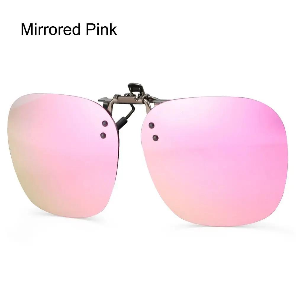Clip-On Sunglasses Convenient Flip-Up Metal Clip Sun Glasses For Women Men Glasses Rimless Polygonal Shades