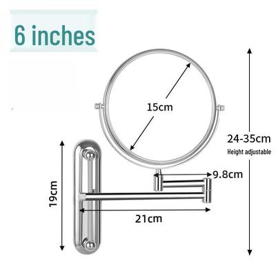 Oeny 6-inch Chrome Foldable Rotating Cosmetic Mirror
