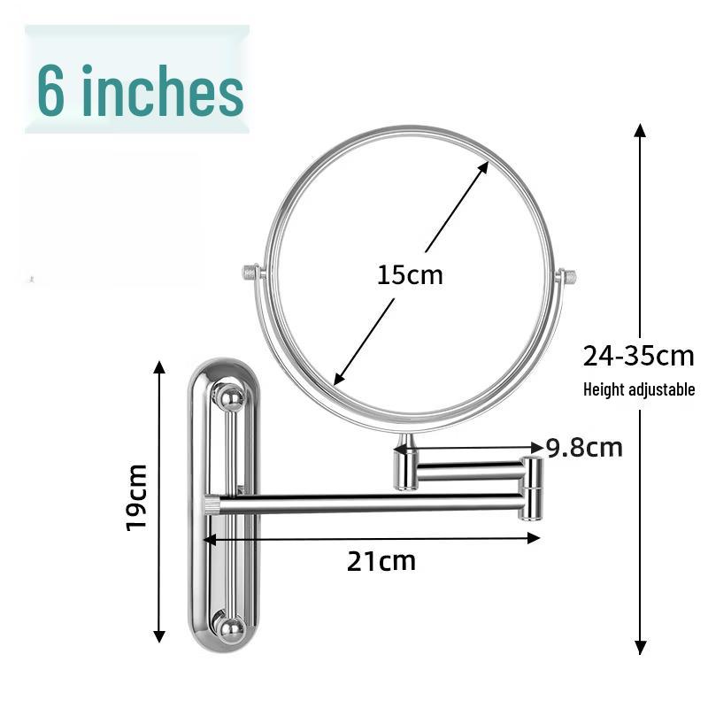 Oeny 6-inch Chrome Foldable Rotating Cosmetic Mirror