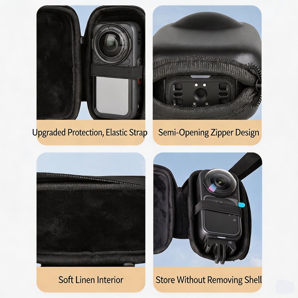Portable Camera Case for Insta161 X6 Mini Carrying Bag Shockproof Protective Storage Box Soft Lining Zipper Travel Accessories