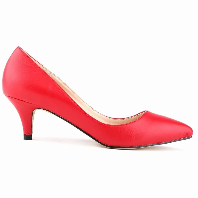 Classic Sexy Pointed Toes Women Pumps Solid Color 5cm Low Med Kitten High Heels Spring Brand Design Dress Wedding Shoes Big Size