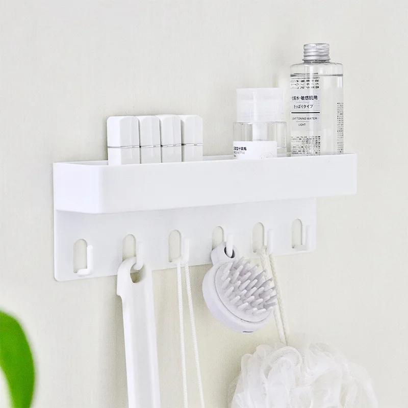 Wall Mounted Key Storage Rack Foyer Bedroom Bathroom No Need To Drill Holes Adhesive Door Rear Shelf Hook Arrangement