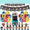 Friends Theme Birthday Party Decorations Set Paper Crafted Scene Decorations Flags Balloons Cake Toppers