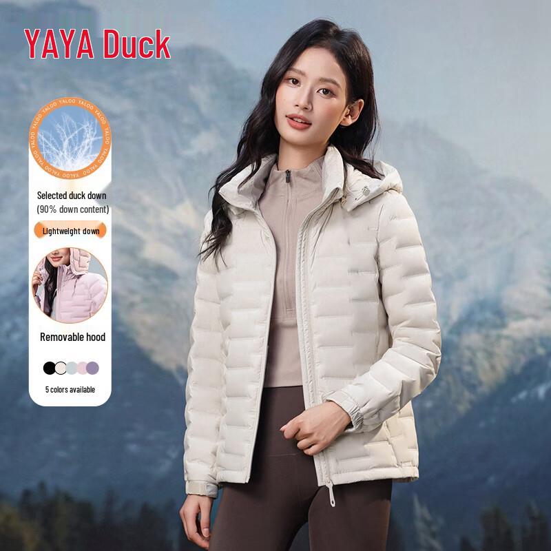 YAYA Women's Lightweight Hooded Duck Down Jacket