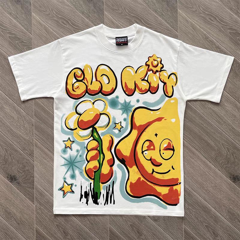 Premium Glo Gang Fashion Cotton T-Shirt with Stylish Print Streetwear Fashion Soft Fabric for Women Summer Street Wear