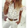 Fashion V-neck Printed Ruffled Casual Shirt