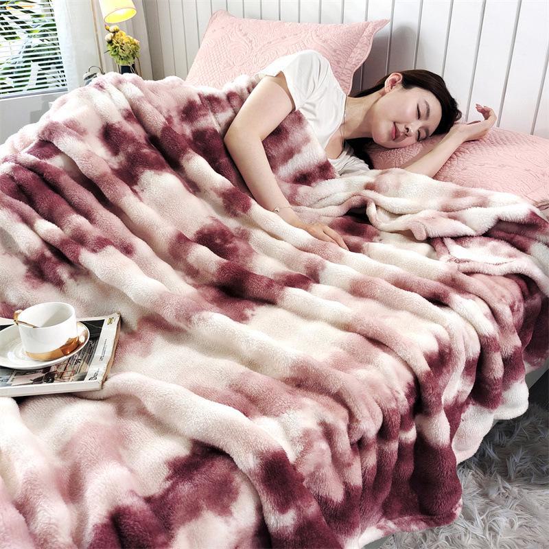 

Цветное одеяло из искусственной кроличьей шерсти - уютный пузырчатый флис для весны и осени, идеально подходит в качестве подарка или пледа на диван. 100*150cm вино красного