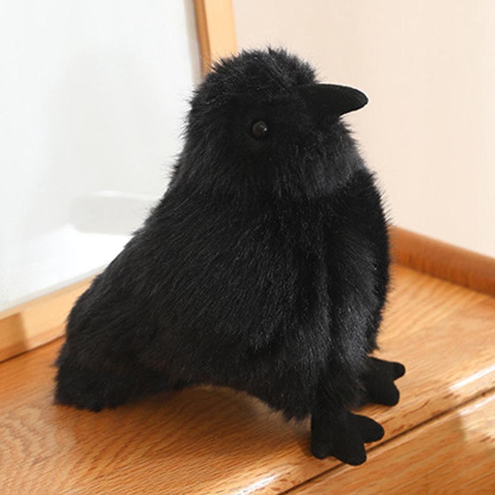 Interesting Crow Plush Toy Soft Plushie Funny Animal Plush Doll Black Crow Doll  Kids Toy