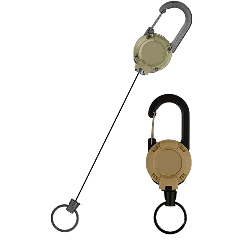 

[Grand Rover] carabiner reel key key ring smartphone strap metal wire sturdy large lightweight key reel reel strap mountain climbing fishing Survival