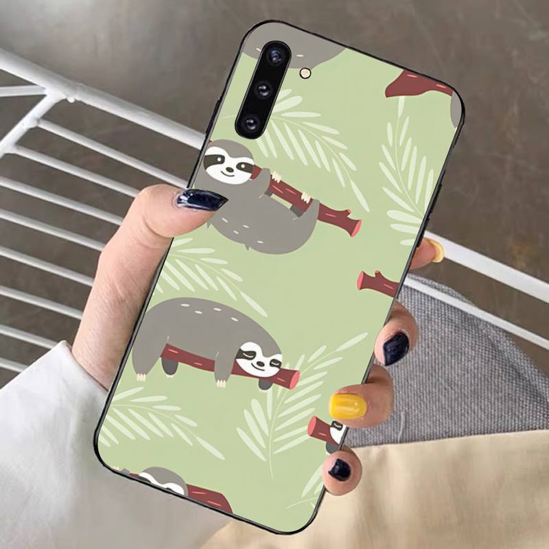 Roztomilý pouzdro na telefon s lenochody pro Samsung Note 5 7 8 9 10 20 pro plus lite ultra A21 12 72