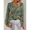 Elegant Autumn and Winter, Bohemian, Western-style Versatile Pullover V-neck Long Sleeved Women's Top, Trendy Women's Knitted Sweater