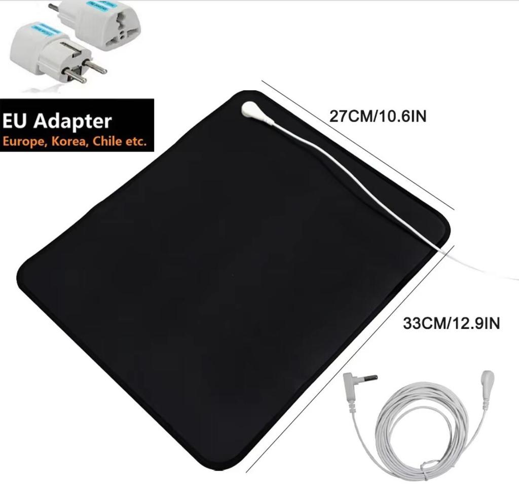 Earthing Universal Mat Grounding Mouse Pad Conductive Leather With15 Feet Connection Cord Included for Office or Home 33*27CM