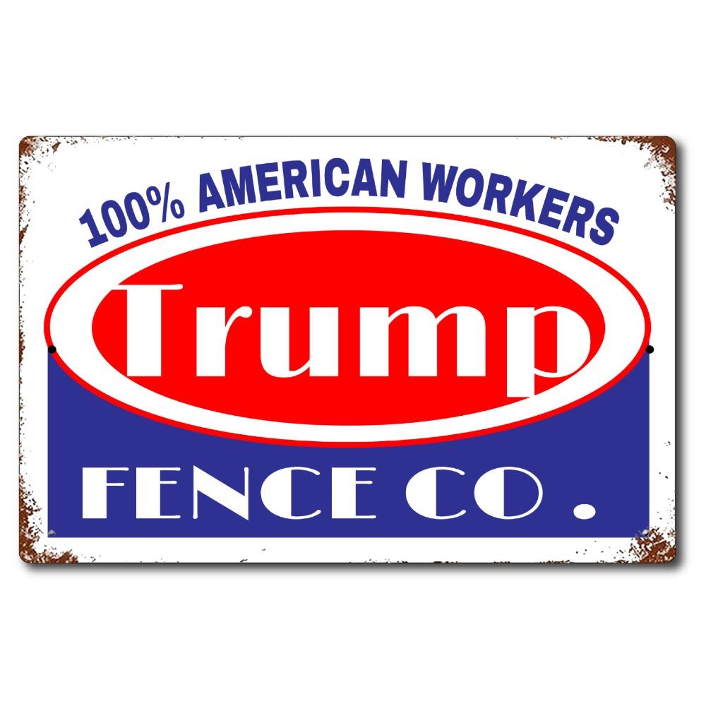 

Trump Fence Company Sign Political poster 2024 election 12x8 Aluminum tin sign