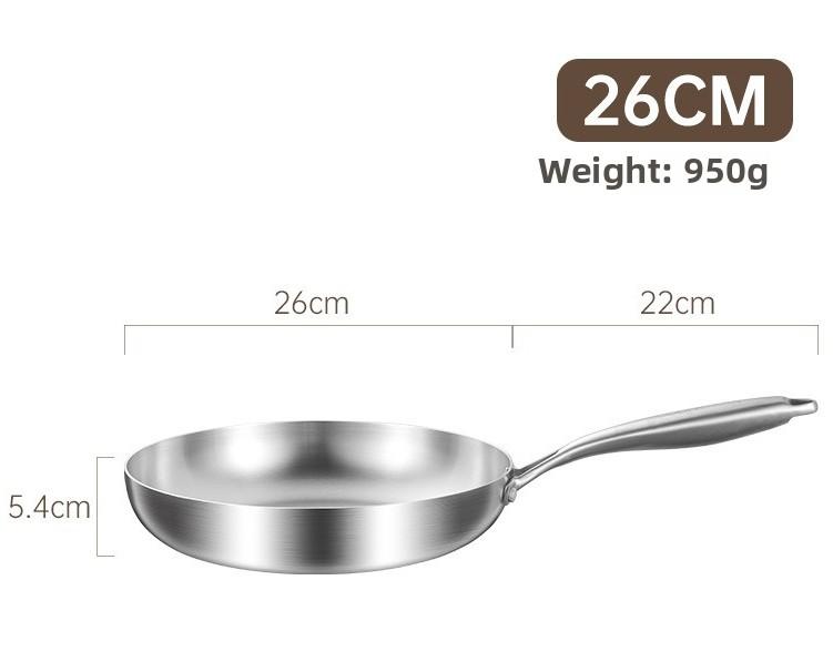 

12-дюймовая сковорода из нержавеющей стали Сковорода с антипригарным покрытием Трехслойная сковорода из нержавеющей стали для всех типов плит Можно мыть в посудомоечной машине