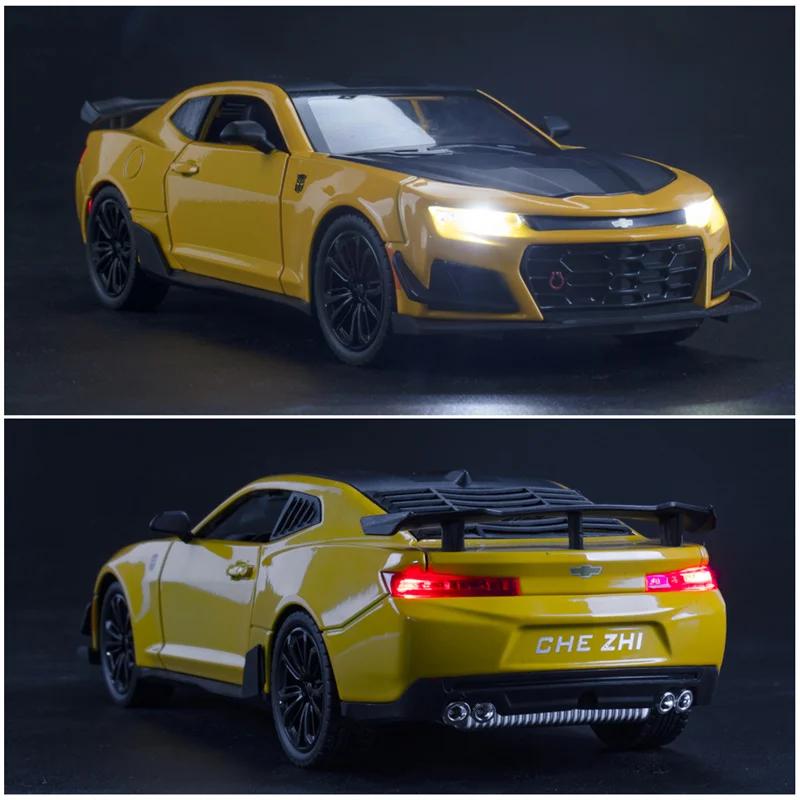1:24 Chevrolet Camaro Alloy Diecast Model Toy Car Sound And Light Pull Back Metal Car Simulation Collection Gifts Toys Boy