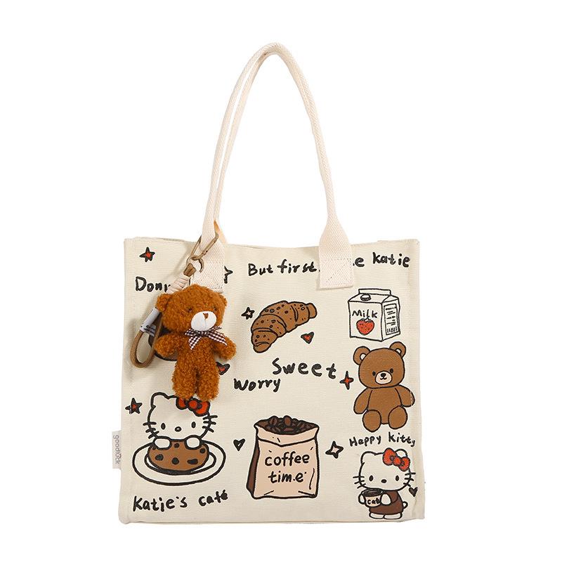 Korean Lazy Style Large Canvas Tote Bag - Fashionable, Versatile, High-End Women's Commuter Shoulder Bag