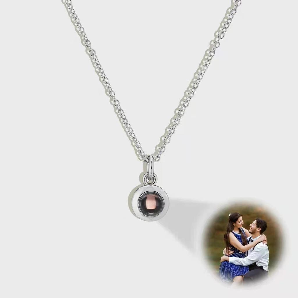 Multilingual "I Love You" Nano Projection Necklace with Color Photo