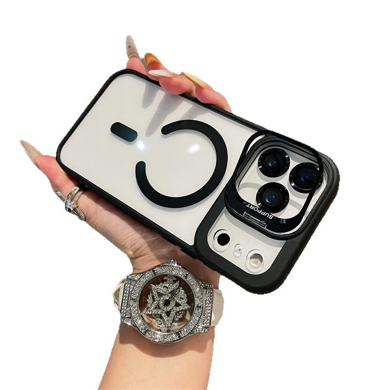 Apple 18Promax Lens Holder Magnetic Suction Mobile Phone Case, Suitable for IPhone17 with Lens Film 15 Anti-drop Case