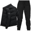 2024 Men's Trendy Stand-Up Collar Jacket & Long Pants Set - Winter Warmth & Style
