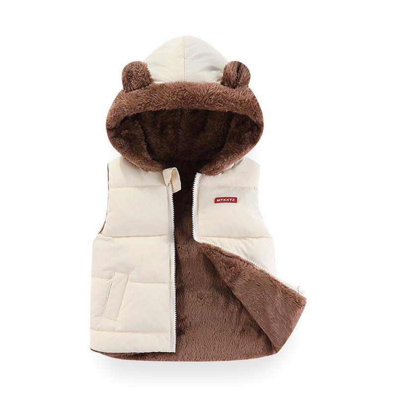 Dětská kašmírová vesta Kabát Podzim Zima Chlapeček Dívka Bavlna Vycpaná Bunda s kapucí Dětská Silná vesta Svrchní oblečení Oblečení