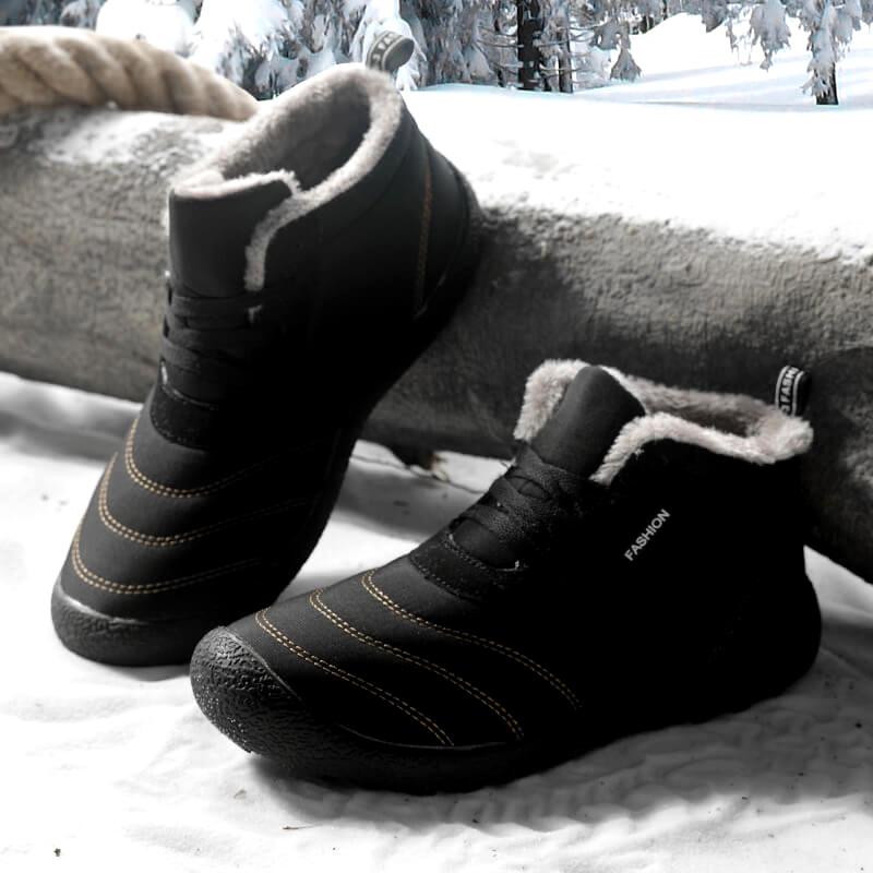 Lace-up men's winter shoes large size 48 cold-proof plus velvet couple shoes warm shoes outdoor waterproof cotton snow boot H976