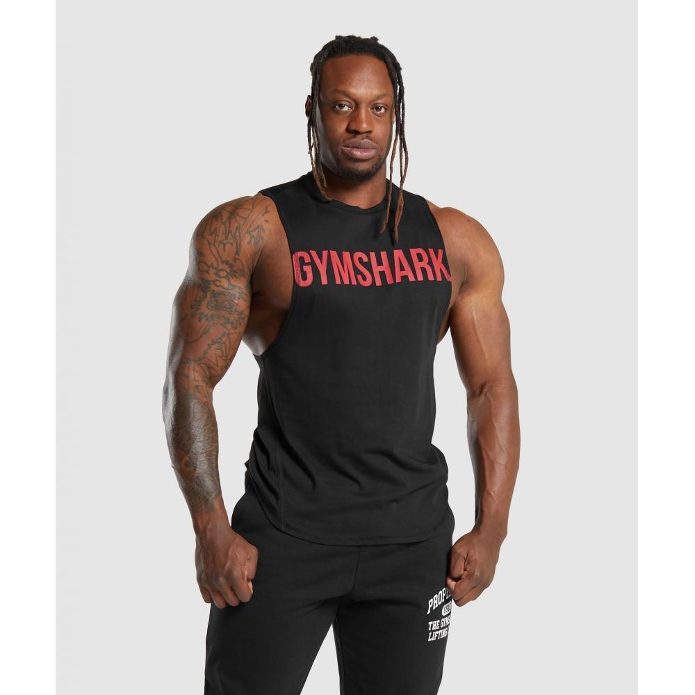 

Gymshark Impact Drop Arm Tank Black Vivid Red A6a5x Rbwn XS