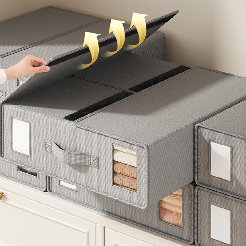 Set Creativo di 4 Scatole Portaoggetti in TNT per Lenzuola Copripiumino Coperta Grande Capacità Armadio Vestiti Tessuto Organizzatore per la Casa