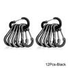 6 Pieces 12 Pieces Outside Camping Multi-tool Carabiner Steel Small Carabiner Clip Fishing Accessories High Quality Practical Daily Use