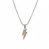 Hip Hop Zircon Lightning Pendants Necklace with Iced Out Miami Cuban Chain Rapper Party Wear Jewelry