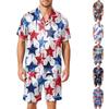 Men Satin Short Sleeve Pajama Set Two Piece Sleepwear with Shorts and Shirt Pocket Button Down Soft Lightweight Lounge Wear